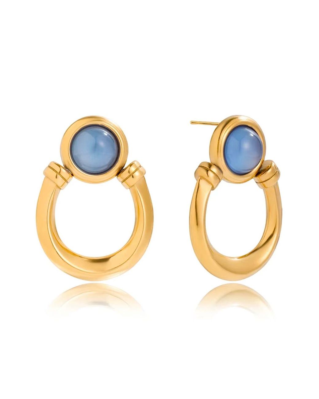 Olivia Le Metallic Helena Horseshoe Resin Earrings