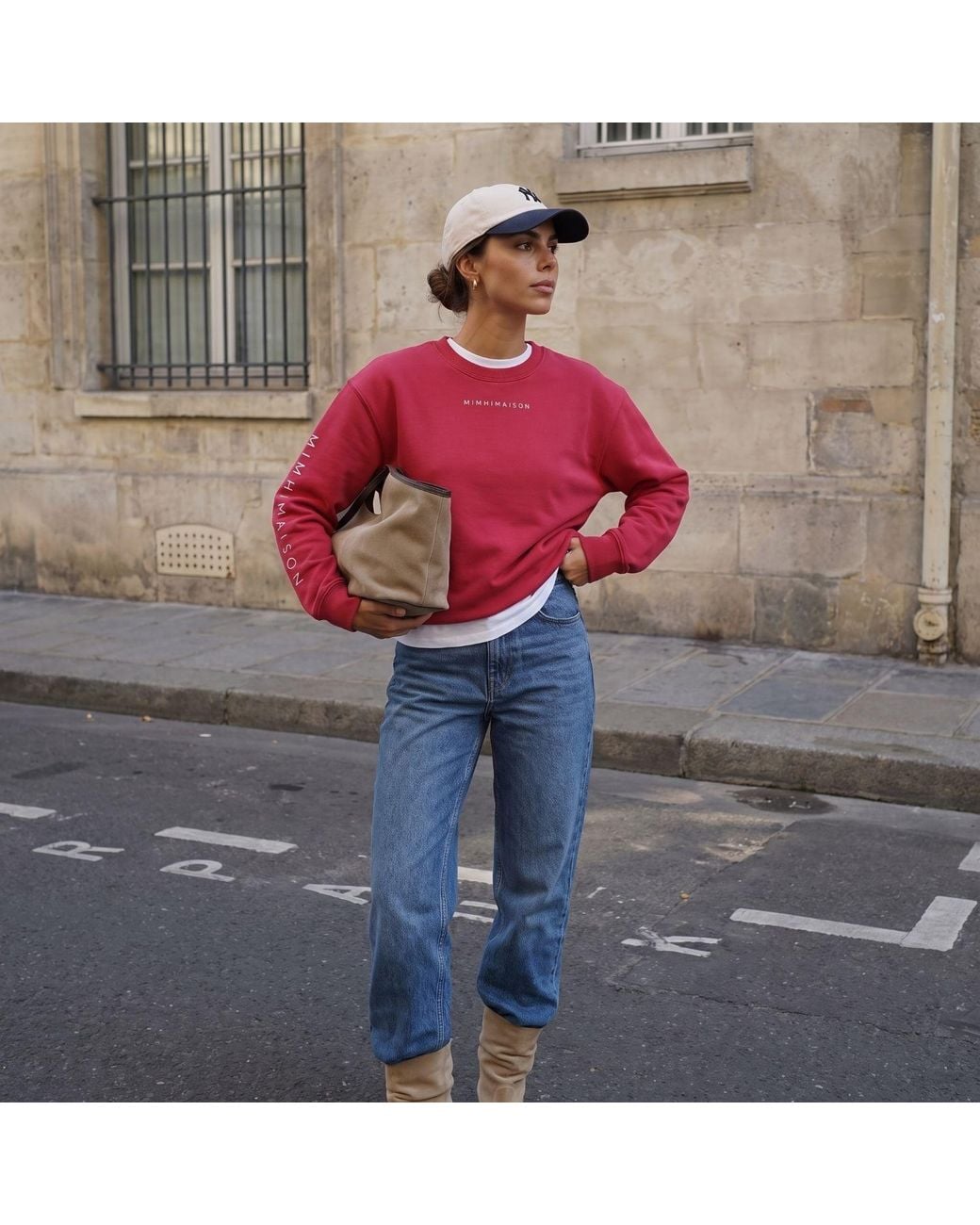 Mimhi Maison Red Elle Crewneck Sweatshirt – Raspberry