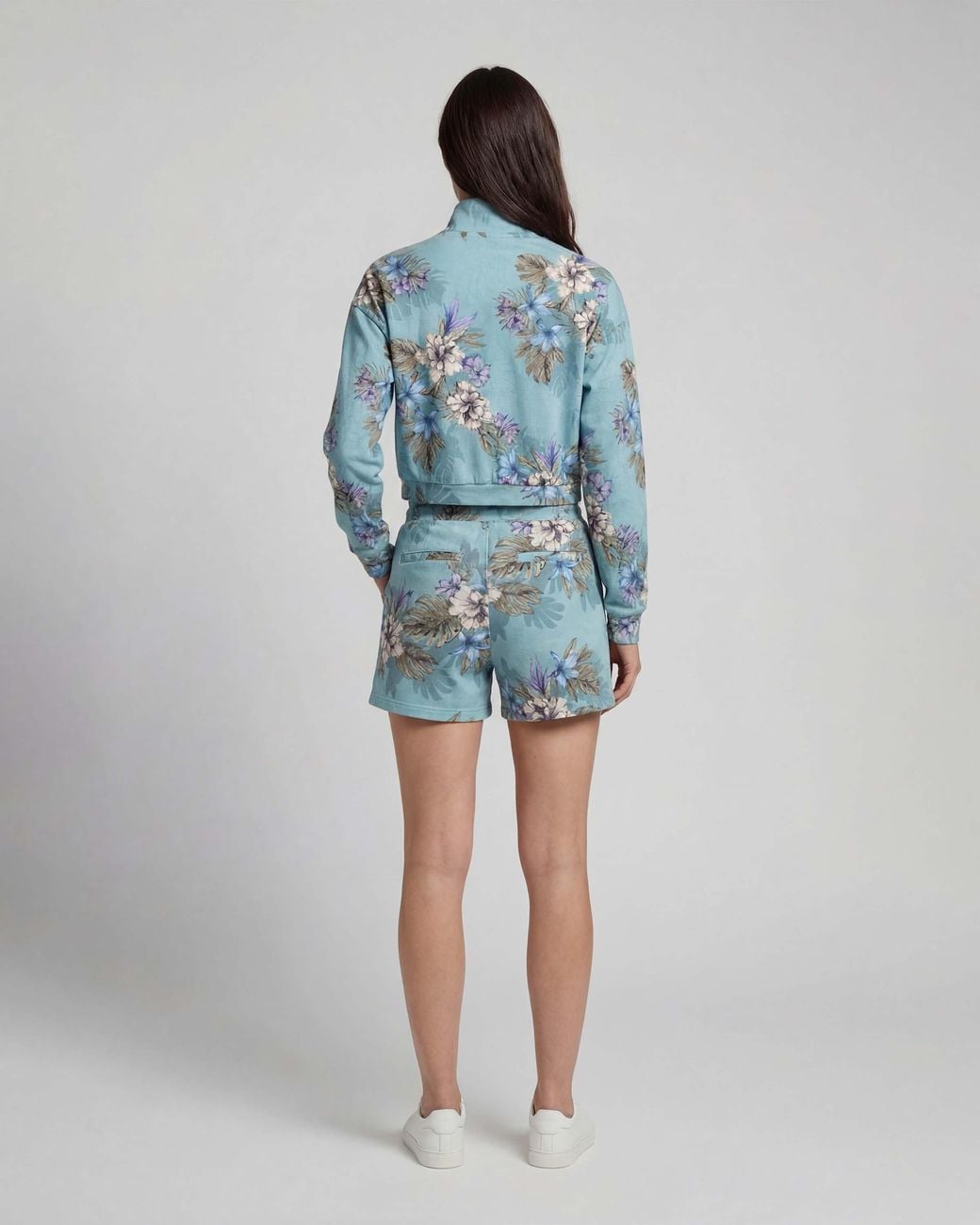 Lords of Harlech Blue Penelope Exotic Floral Drawstring Short
