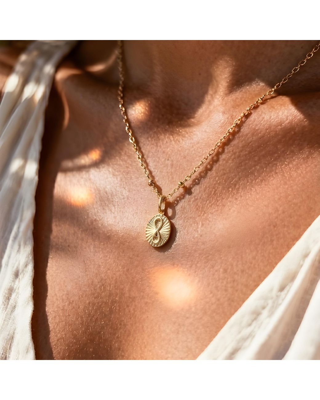With Love Darling Metallic Infinity Medallion