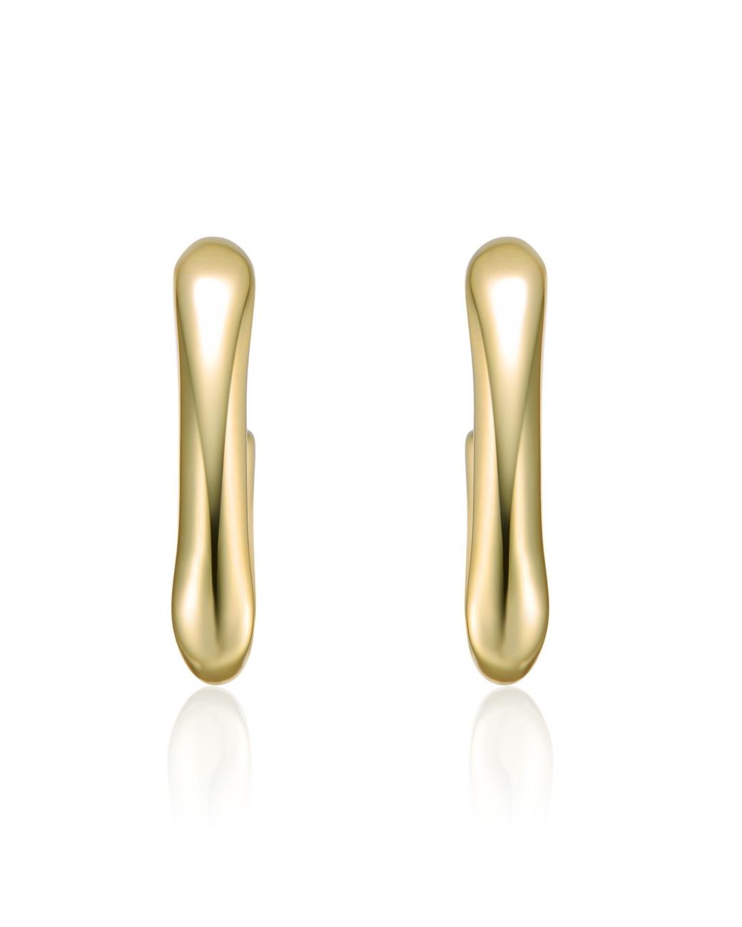 Genevive Jewelry Metallic Rachel Glauber Plated G-Shaped Hoop Earrings