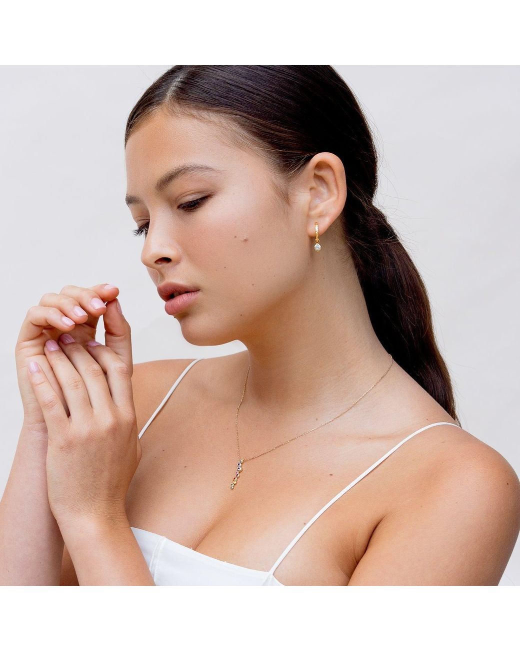 Dower & Hall Metallic Topaz Hammered Huggie Hoops