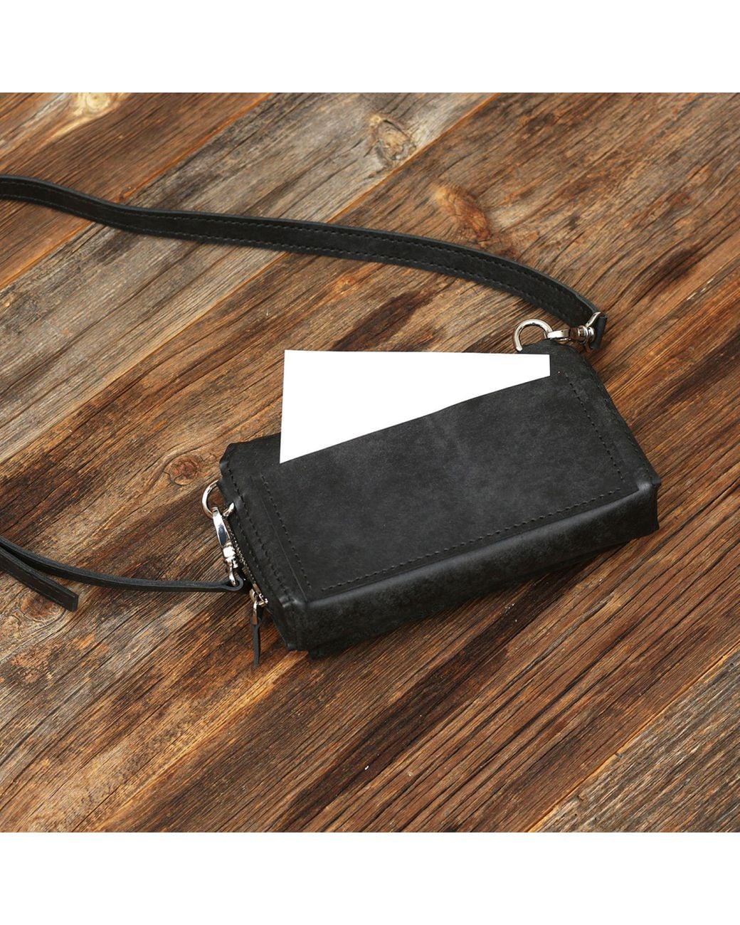 Springmoonatelier Black Handmade Leather Crossbody Bag