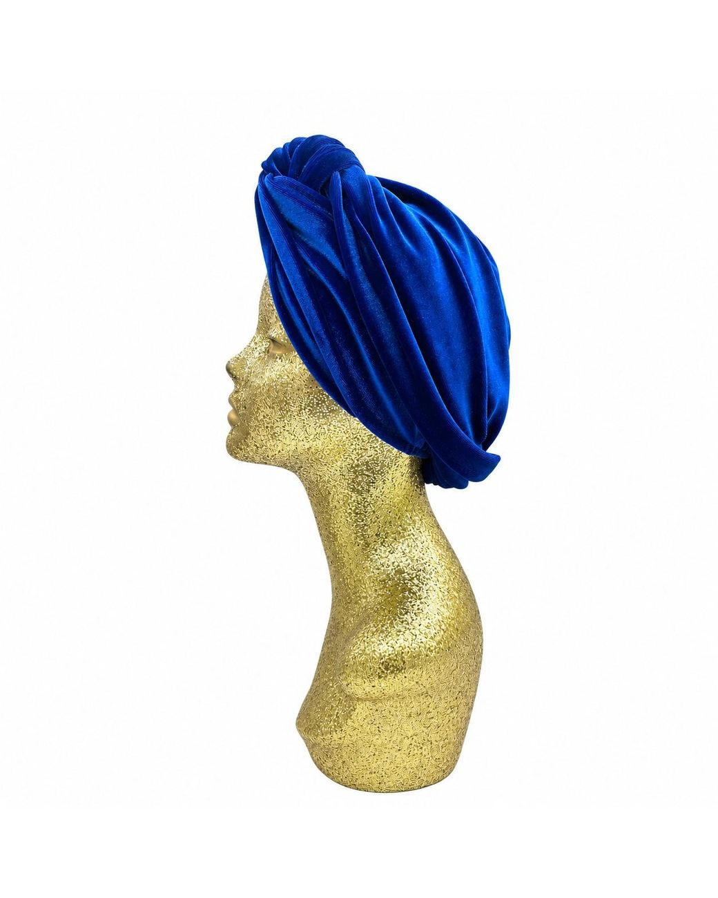 Julia Clancey Blue Classic Madam Electric Velour Turban