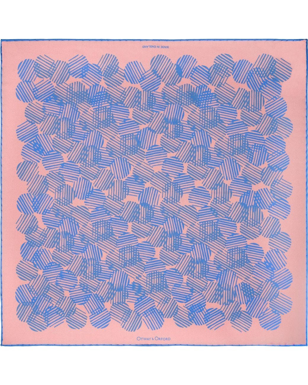Otway & Orford Blue 'Dot Dash' Silk Pocket Square for men