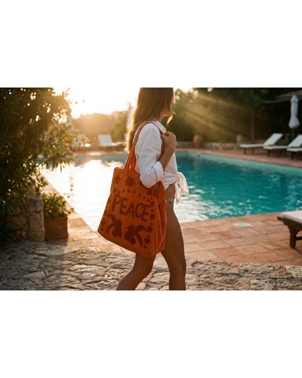 Conscious Yoga Collective Orange Peace Suzani Tote