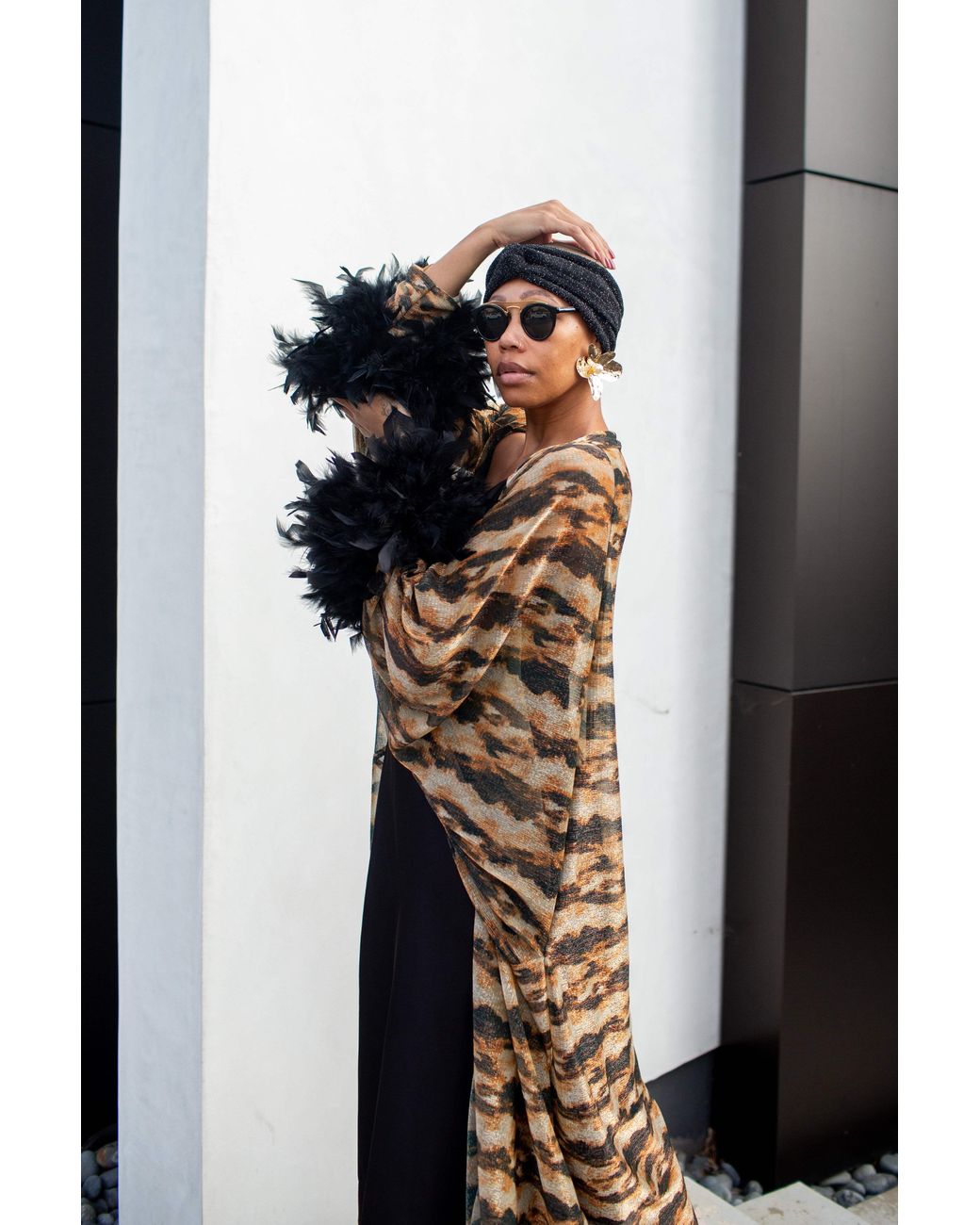 Jennafer Grace Multicolor Sylvia Shimmer Cocoon Coat