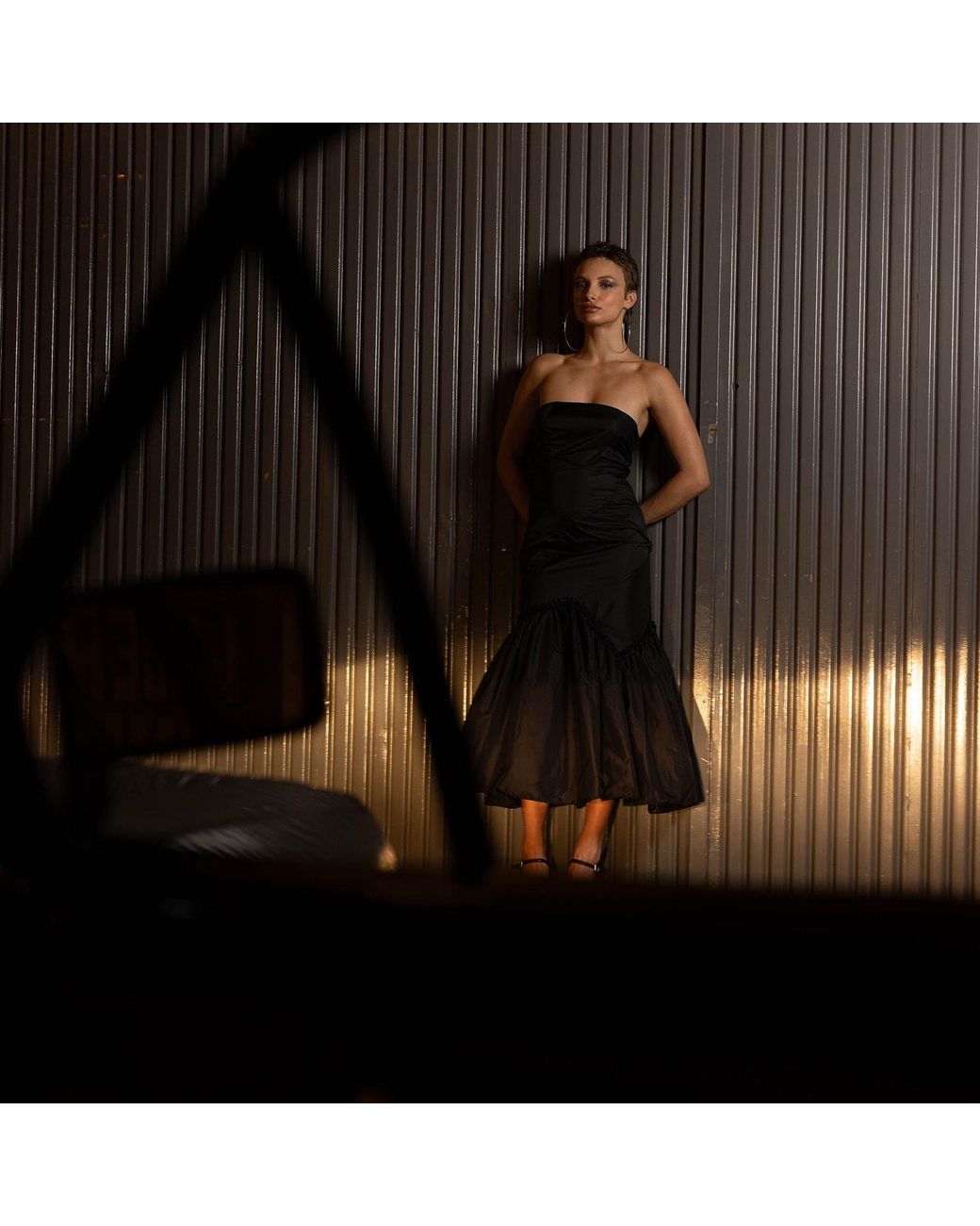 Audrey Vallens Black Spades 2 Strapless Dress