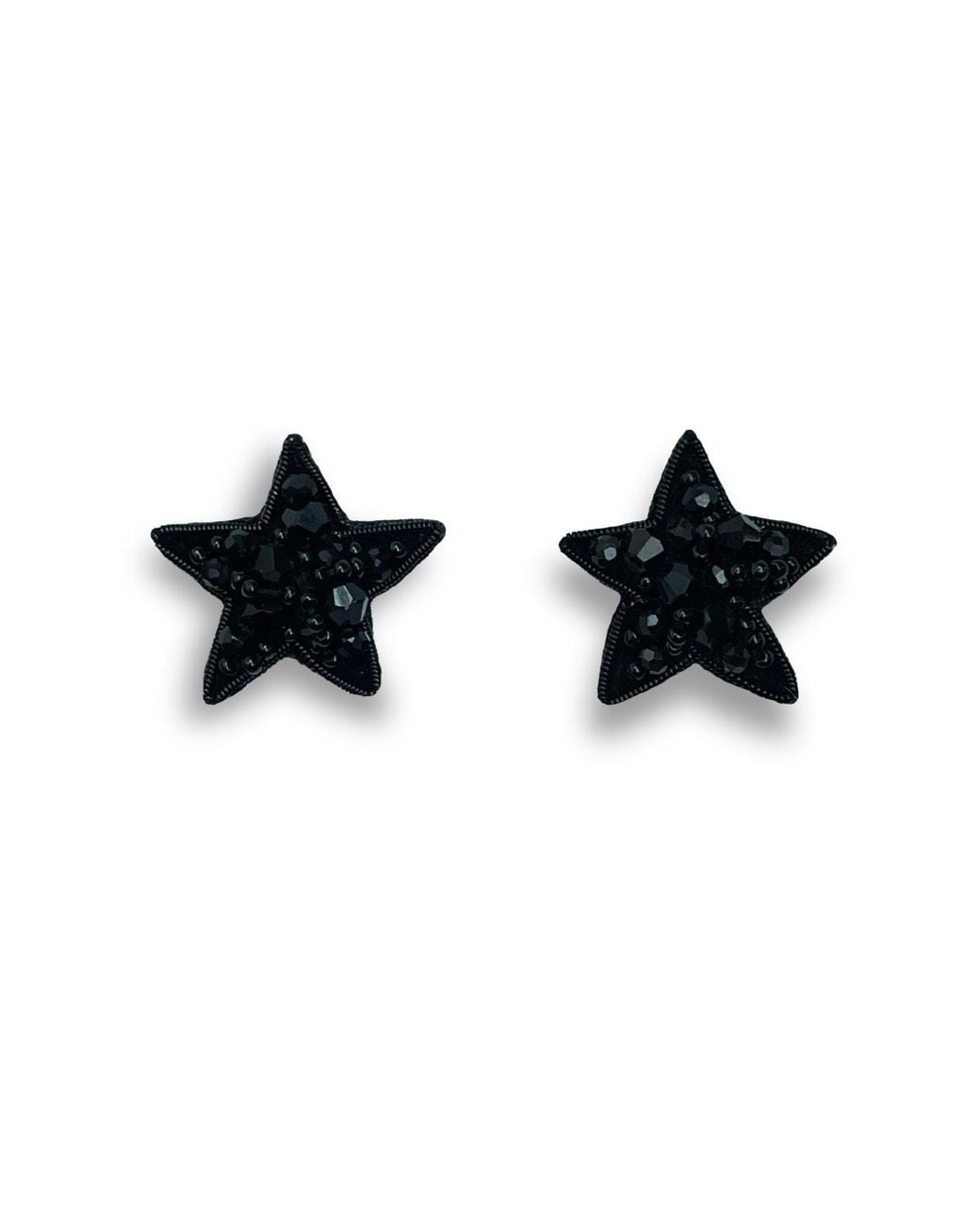 VETKA Black Star Stud Earrings – Starlit Whisper