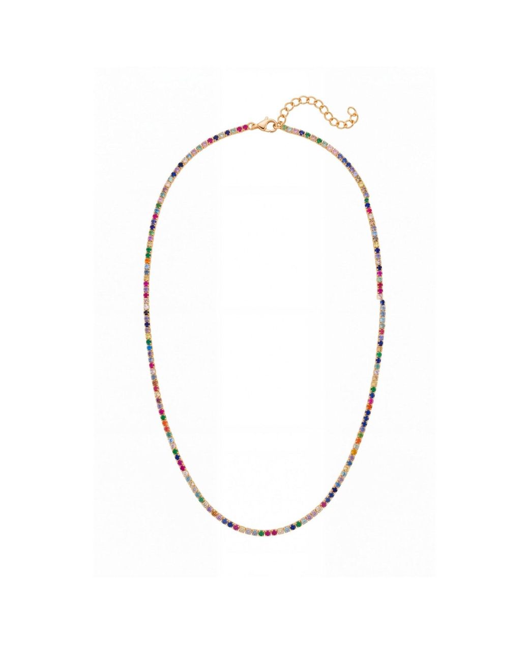 Latelita London Metallic Tennis Necklace Vibrant Cz