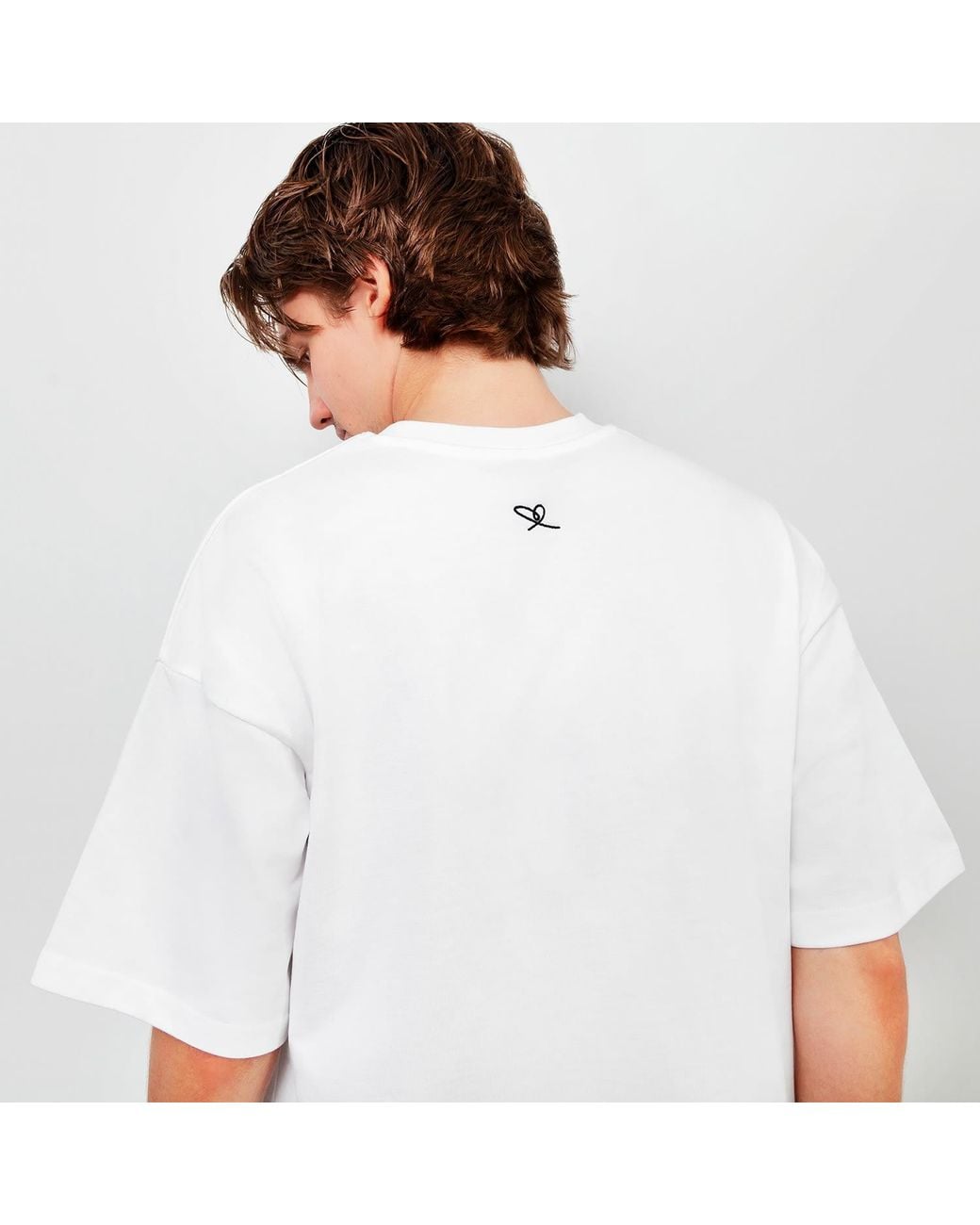 X Ilona Blue Red Universal Fit Graffiti Baby Bear Organic Cotton Chain Link Embroidery Tee for men