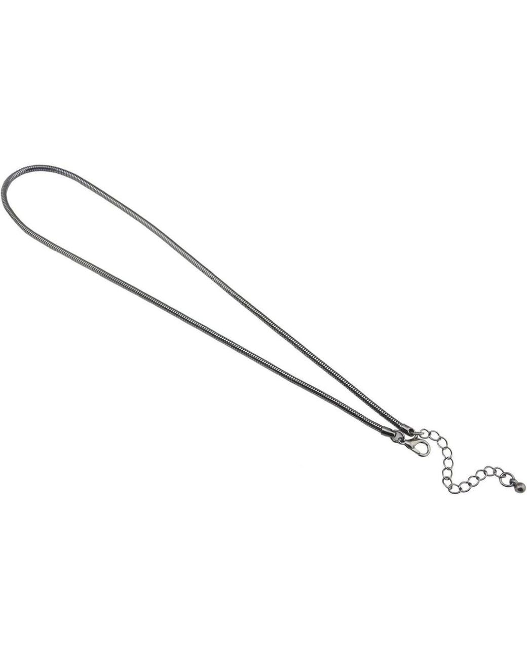 Bellus Domina Metallic Rhodium Plated Sterling Snake Chain Necklace