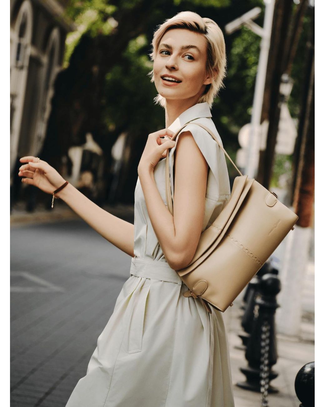 Orange Cube Natural Fantina Folded Hobo Bag