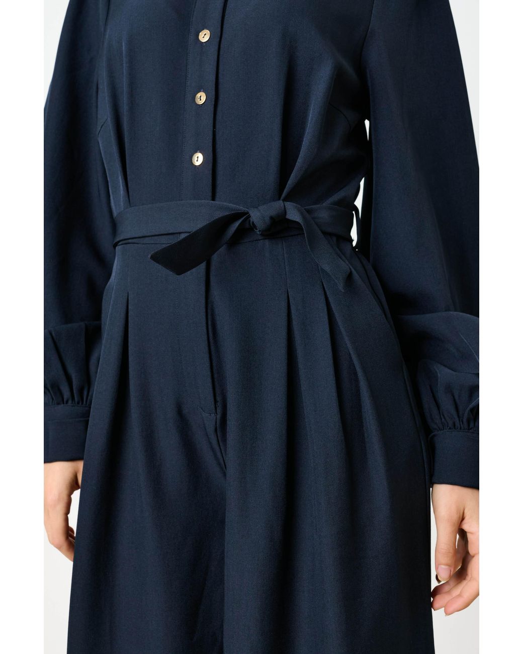 Louche Blue Yves Long Sleeve Jumpsuit