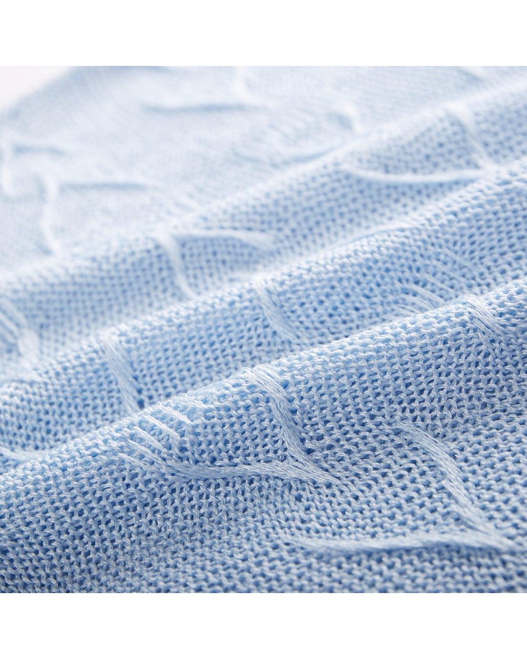 Fully Fashioning Blue Cassie Jacquard Knit Halter Dress