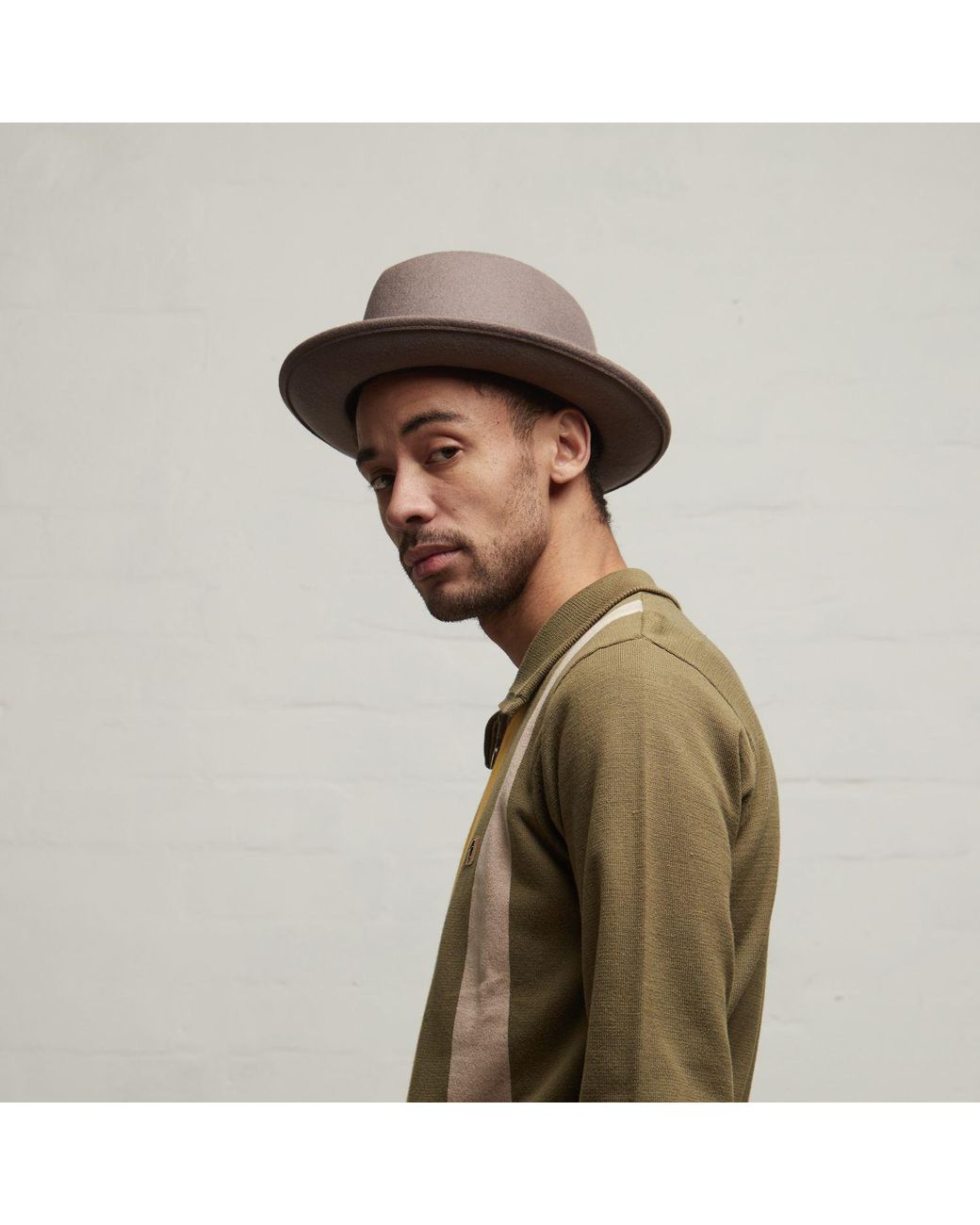 Dasmarca Hats Brown Godfather Taupe Wool Felt Hat for men