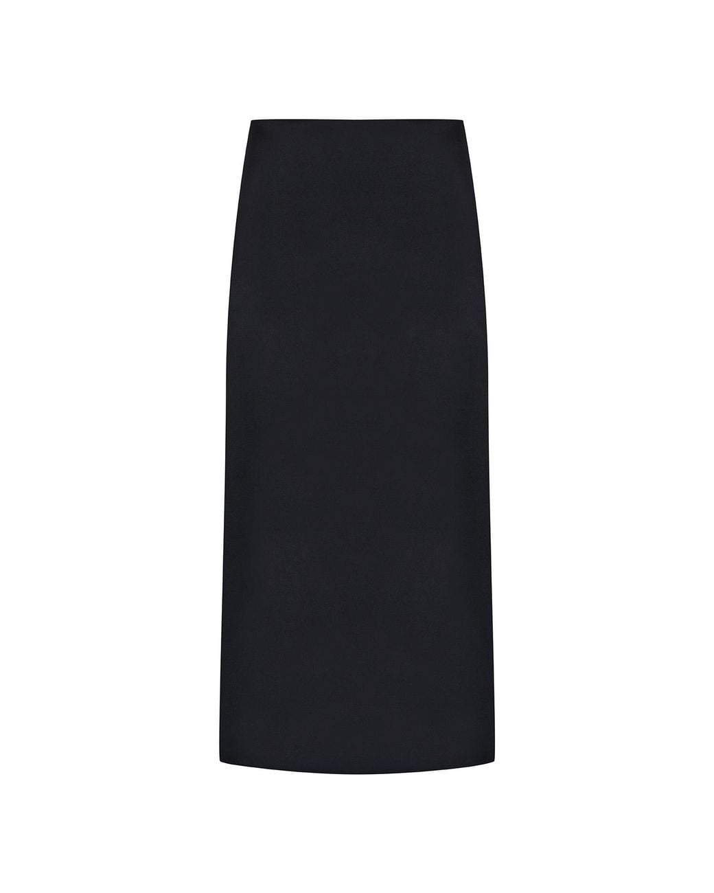 Malo Black Satin Midi Pencil Skirt