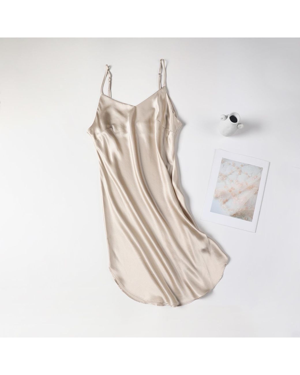 Soft Strokes Silk Natural Neutrals Pure Silk Kimono Robe And Slip Dress Gift Set