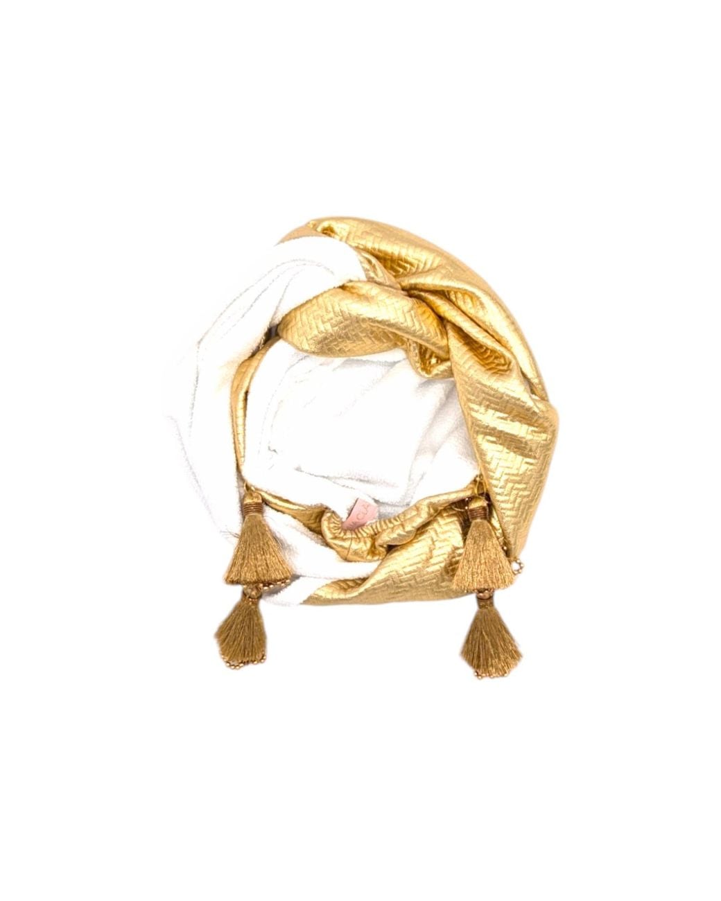Julia Clancey Metallic Zia Ivory Terry Golden Mini Dorado Turban