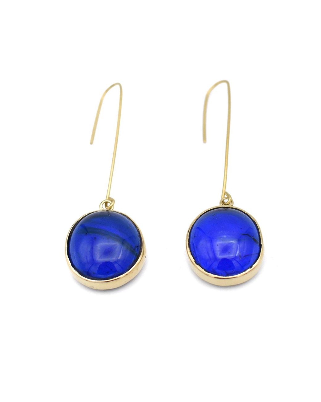 Lala Salama Blue Glass Droplet Earrings