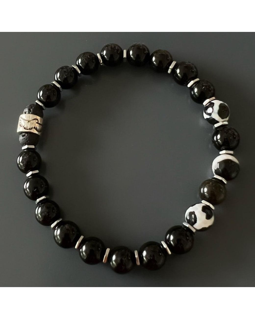 Ebru Jewelry Black Night Eagle Bracelet for men