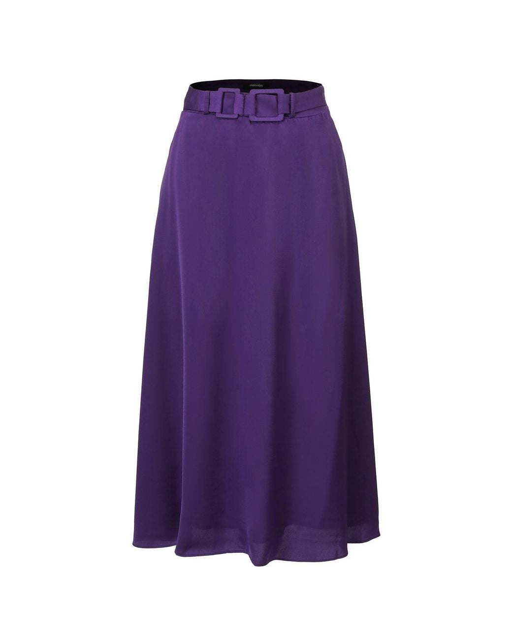 Smart and Joy Purple Wide Belt Flared Skirt