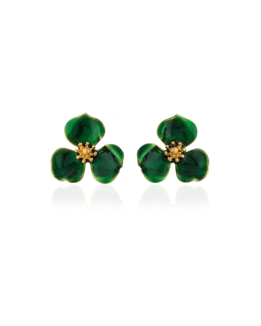 Milou Jewelry Green Bloom Flower Earrings