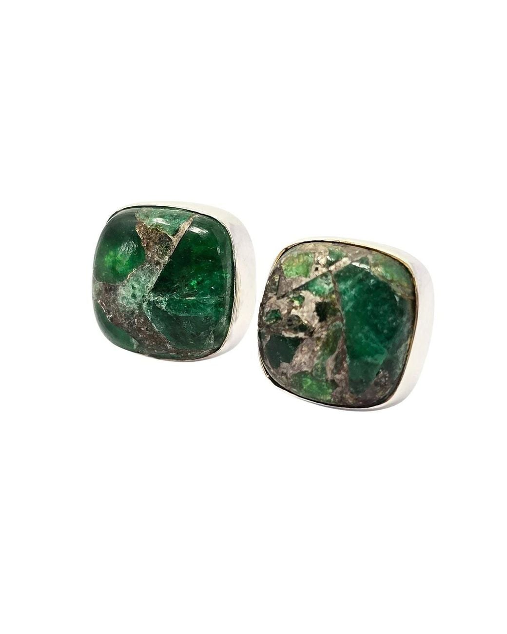 Sophelia Green Emerald May Birthstone Sterling Stud Earrings