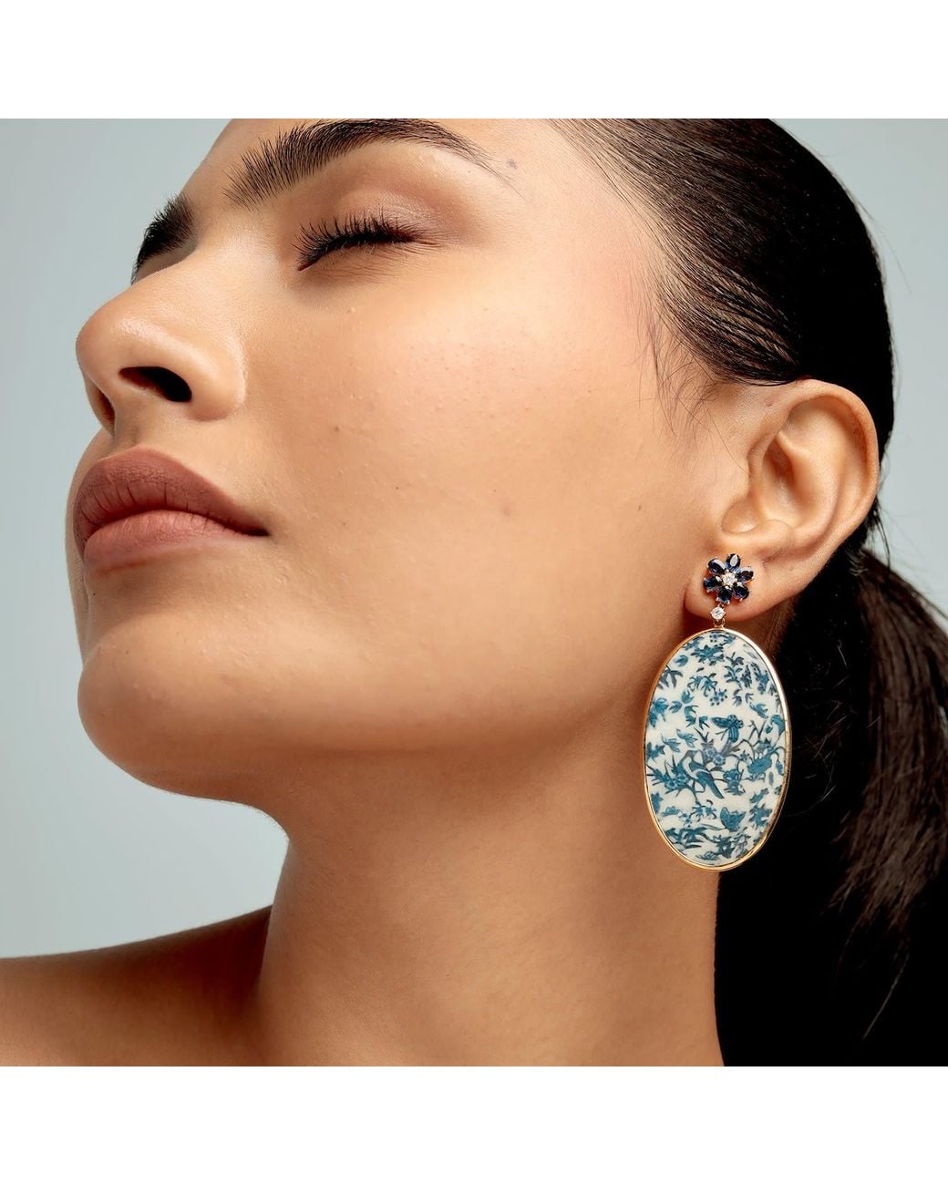Artisan Blue 18K Sapphire, Diamond And Bakelite Drop Earrings