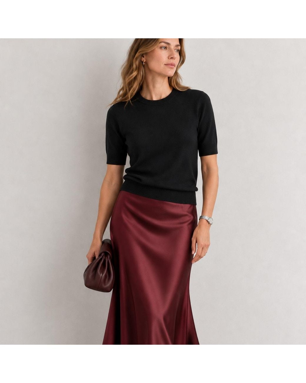 Nuvv Collection Black Cashmere And Wool Blend Short Sleeve Sweater – Premium Italian Yarn