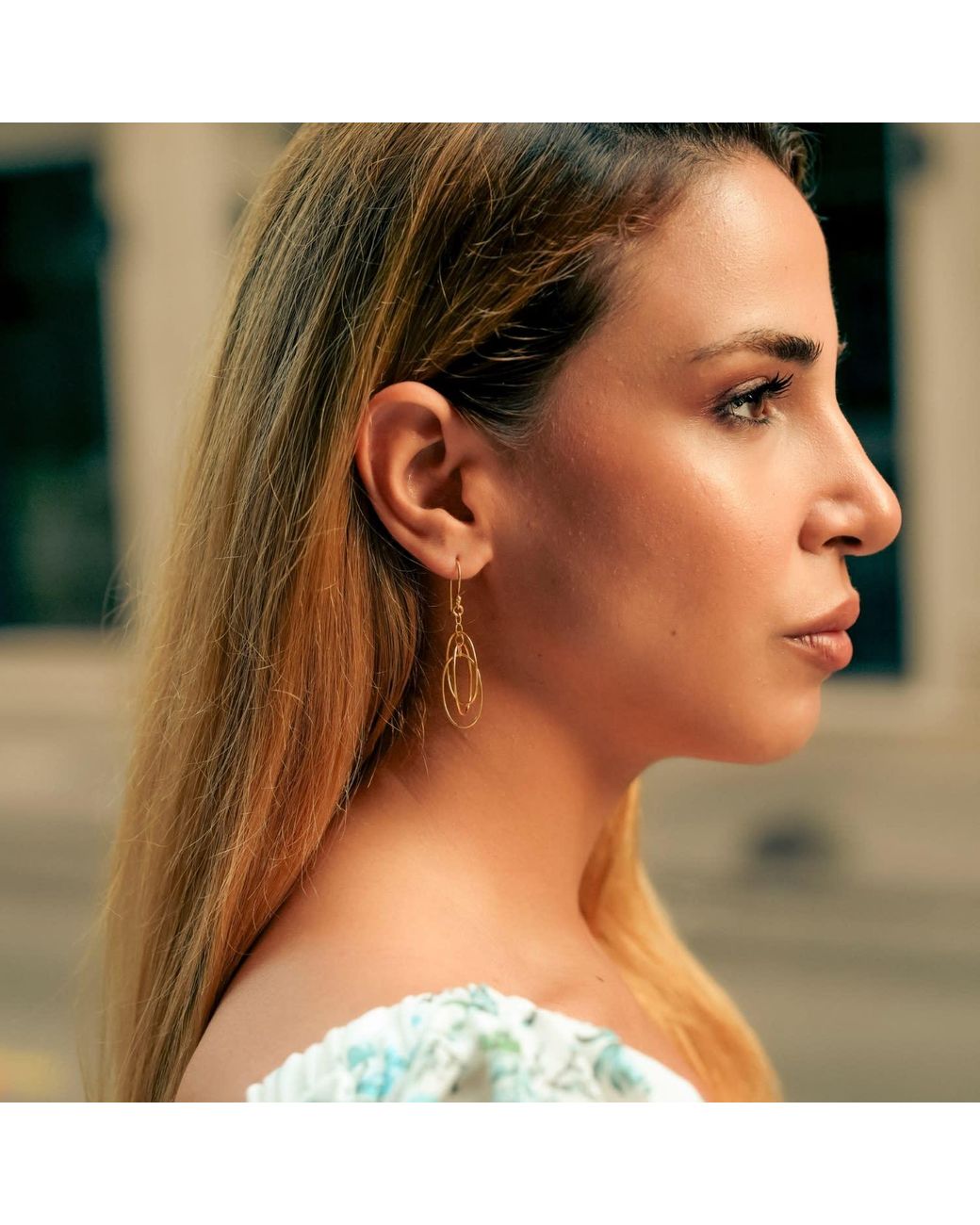 Spero London Metallic Nested Loop 3D Drop Earrings