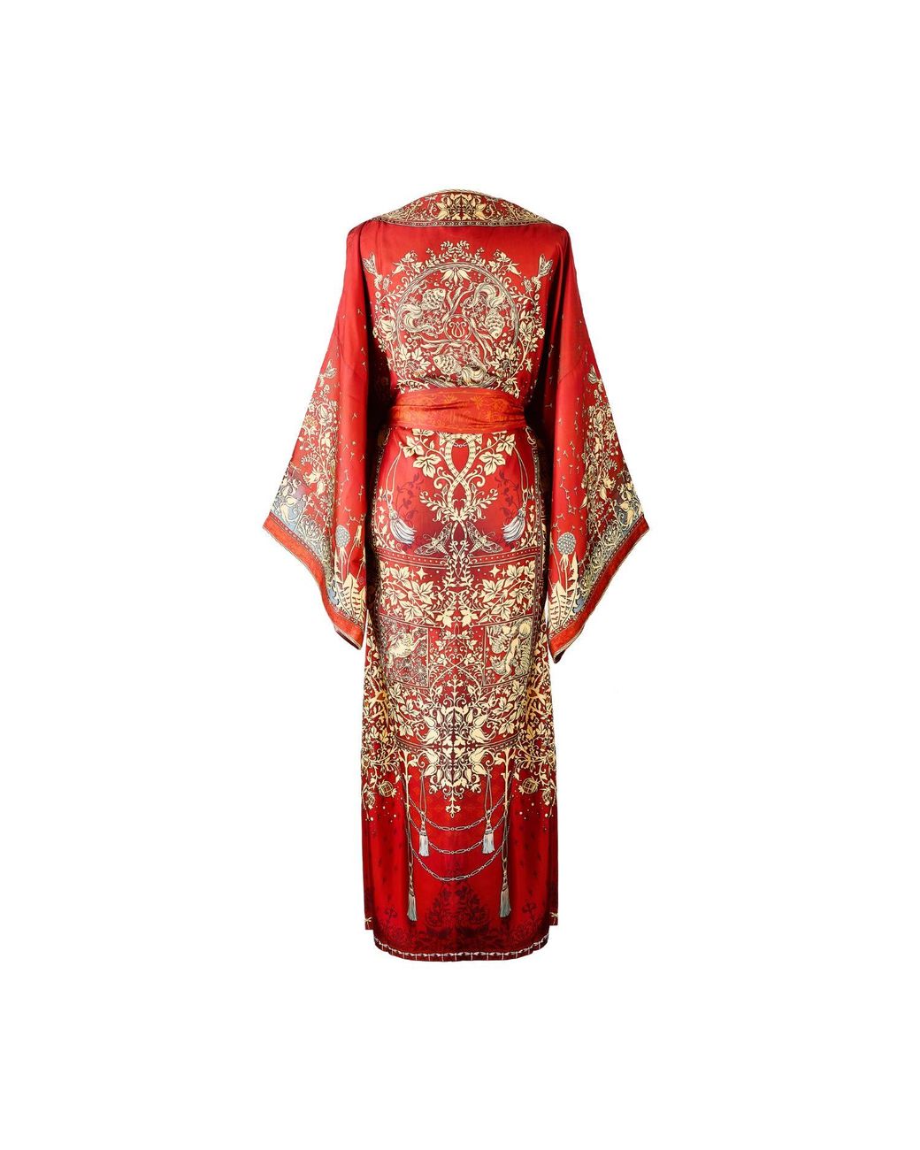Silk&Soul Red Tree Of Life Silk Robe
