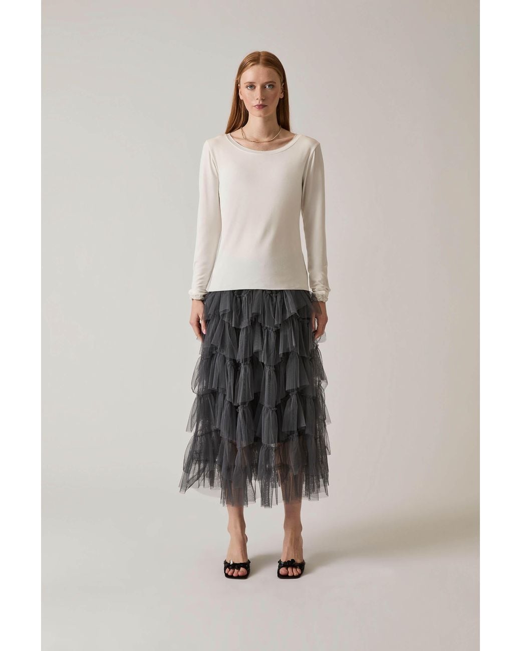 James Lakeland White Long Sleeve Top