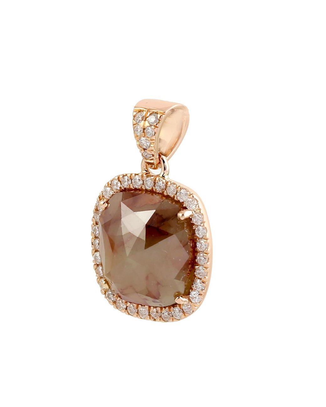 Artisan Metallic Rose Gold Diamond Charm Pendant