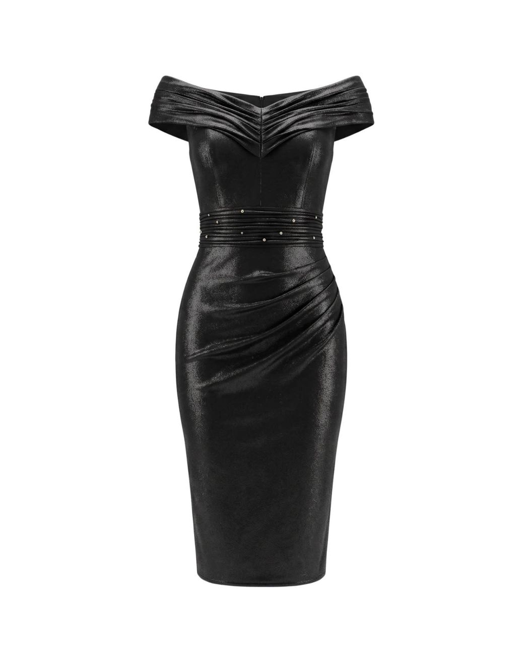 Luna Fashion House Black Off-Shoulder Cocktail Dress, Iris