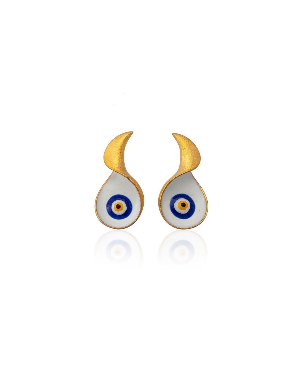 Milou Jewelry White Evil Eye Earrings