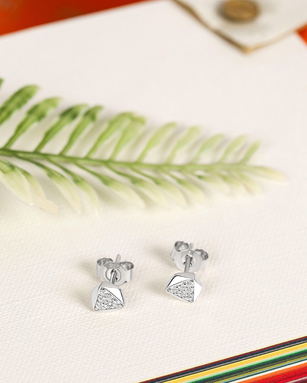 The Jewelz Multicolor Radiant Modern Angular Cz Studs for men