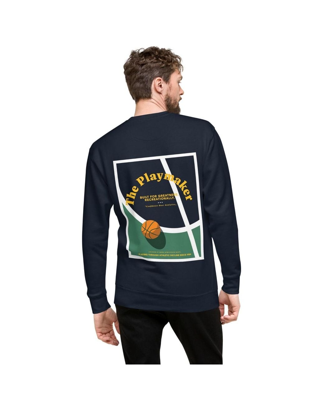 Anchor and Crew Blue The Playmaker Basketball Club League Organic Cotton Sweatshirt
