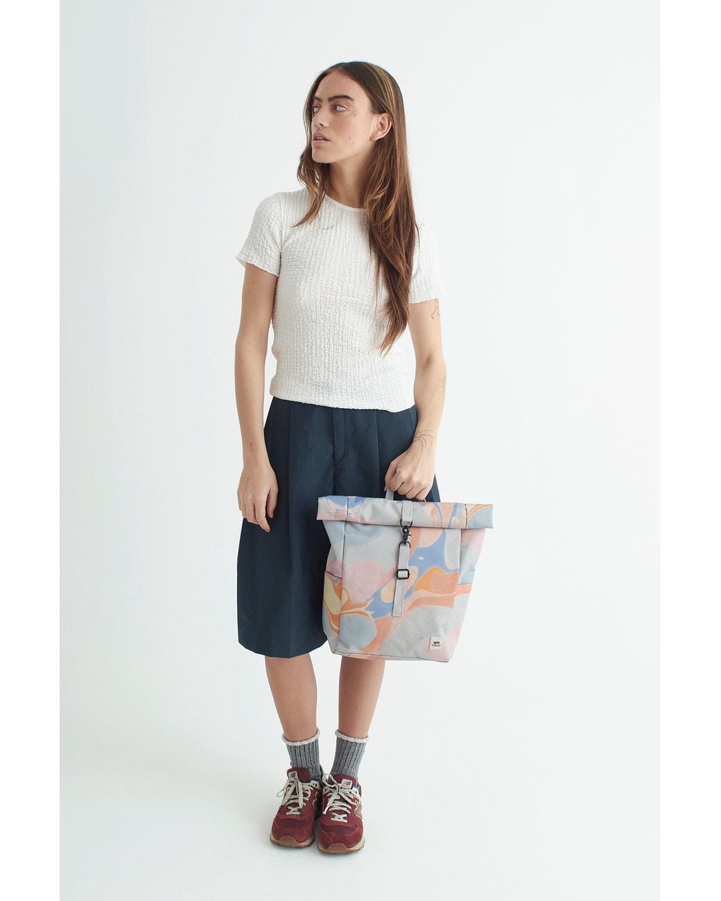 Lefrik White Roll Mini Backpack Marble
