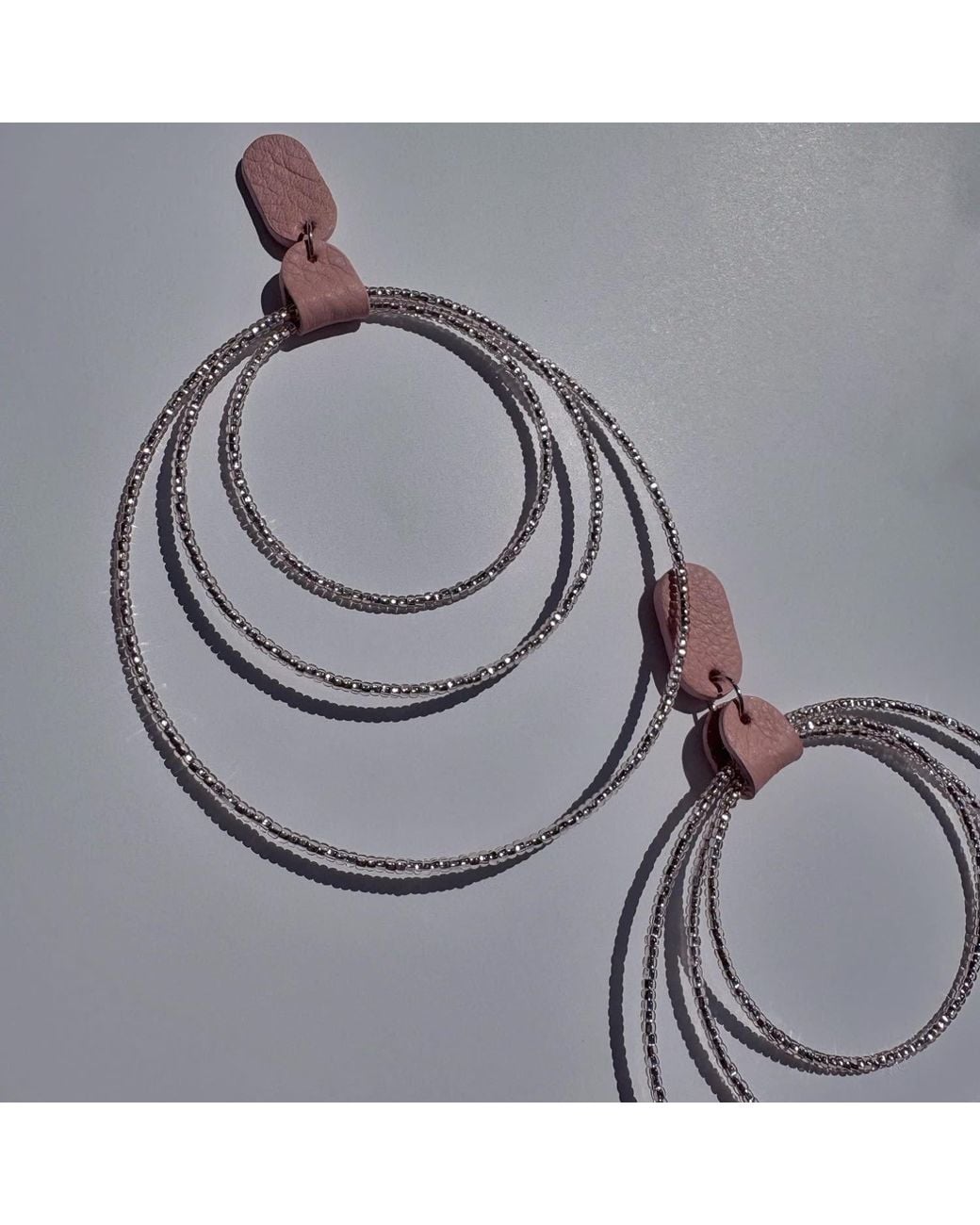 WAIWAI Metallic Halo Beaded Leather Earrings