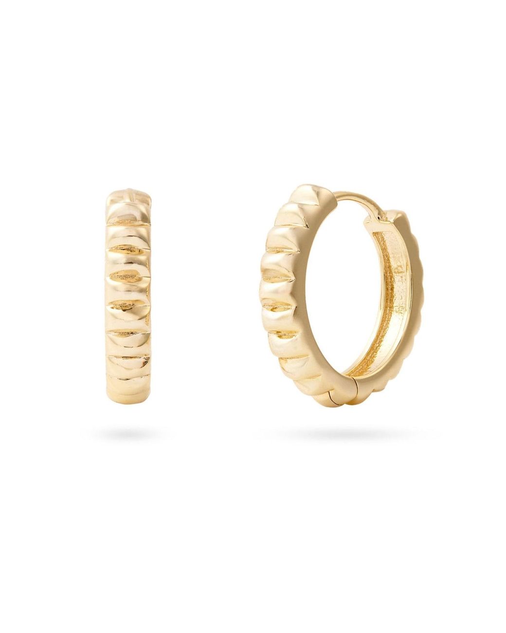 Onewildone Metallic Becoming Her Ridged Hoop Earrings