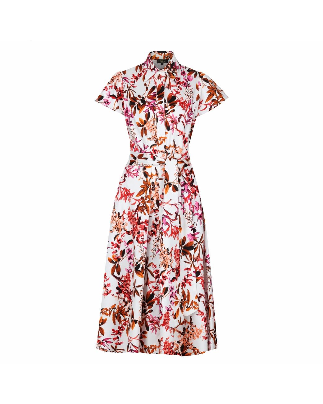 Lioness by Tf Red Blooming Flora Short Sleeve Shirt Dress