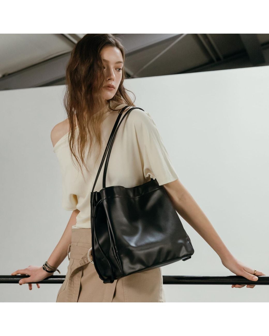 MARHEN.J Black Anouk Two-Way Shoulder Bag
