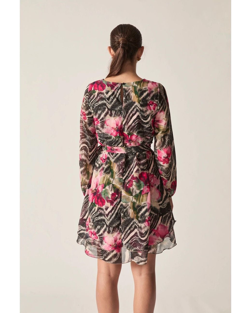 James Lakeland Red Floral Print Belted Dress