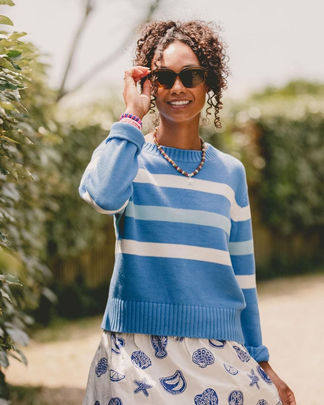 ALOFT Blue Sennen Stripe Crew Neck