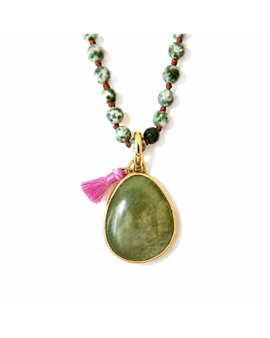 Persia Dona Jewelry Green Gemstone X Heart Necklace