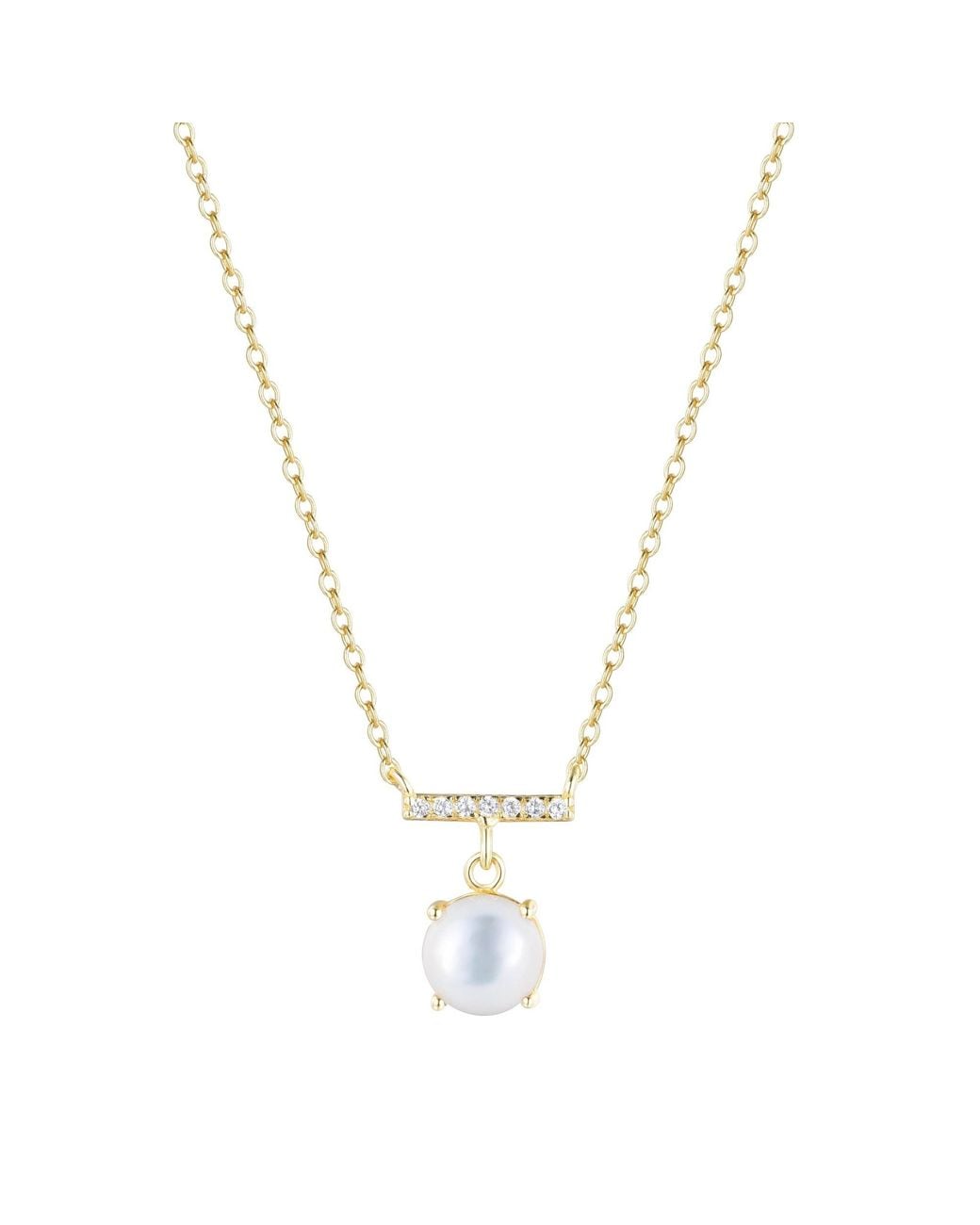 KAMARIA Metallic Birthstone Solitaire & Crystal Bar Necklace