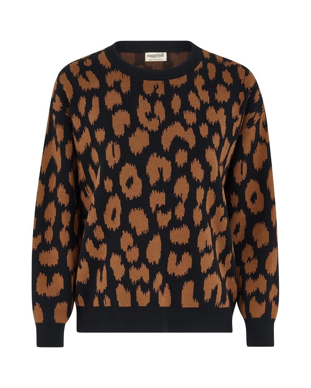 Sugarhill Black Myla Sweater Leopard
