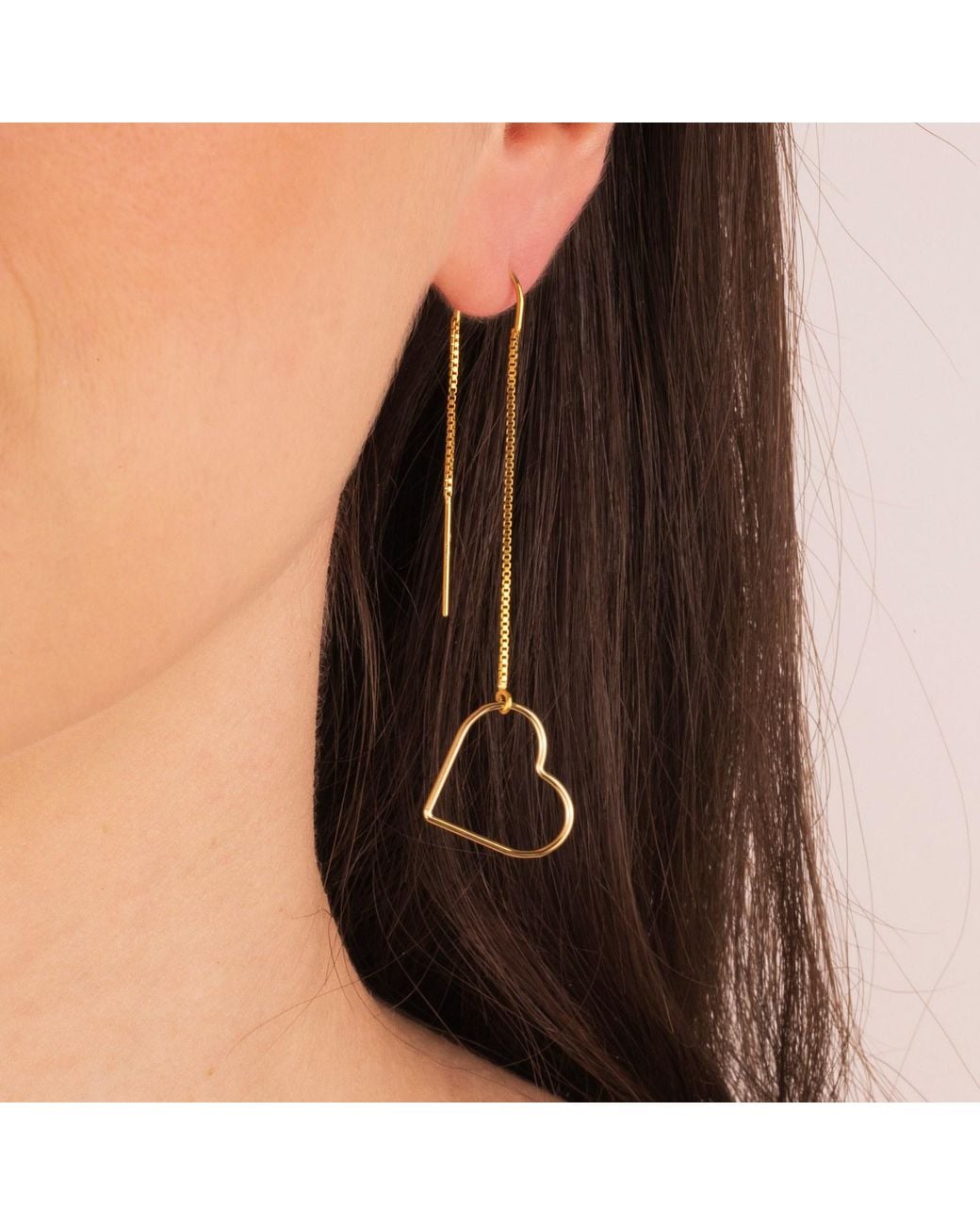 Oana Savu White Heart Dangle Chain Earrings