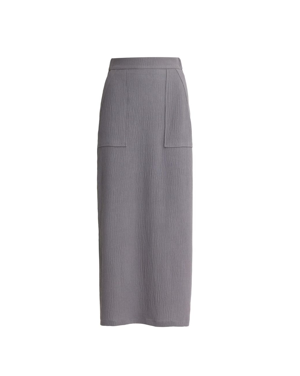 Julia Allert Gray Summer Crinkled Sleeveless Top & Long Skirt Two-Piece Set –